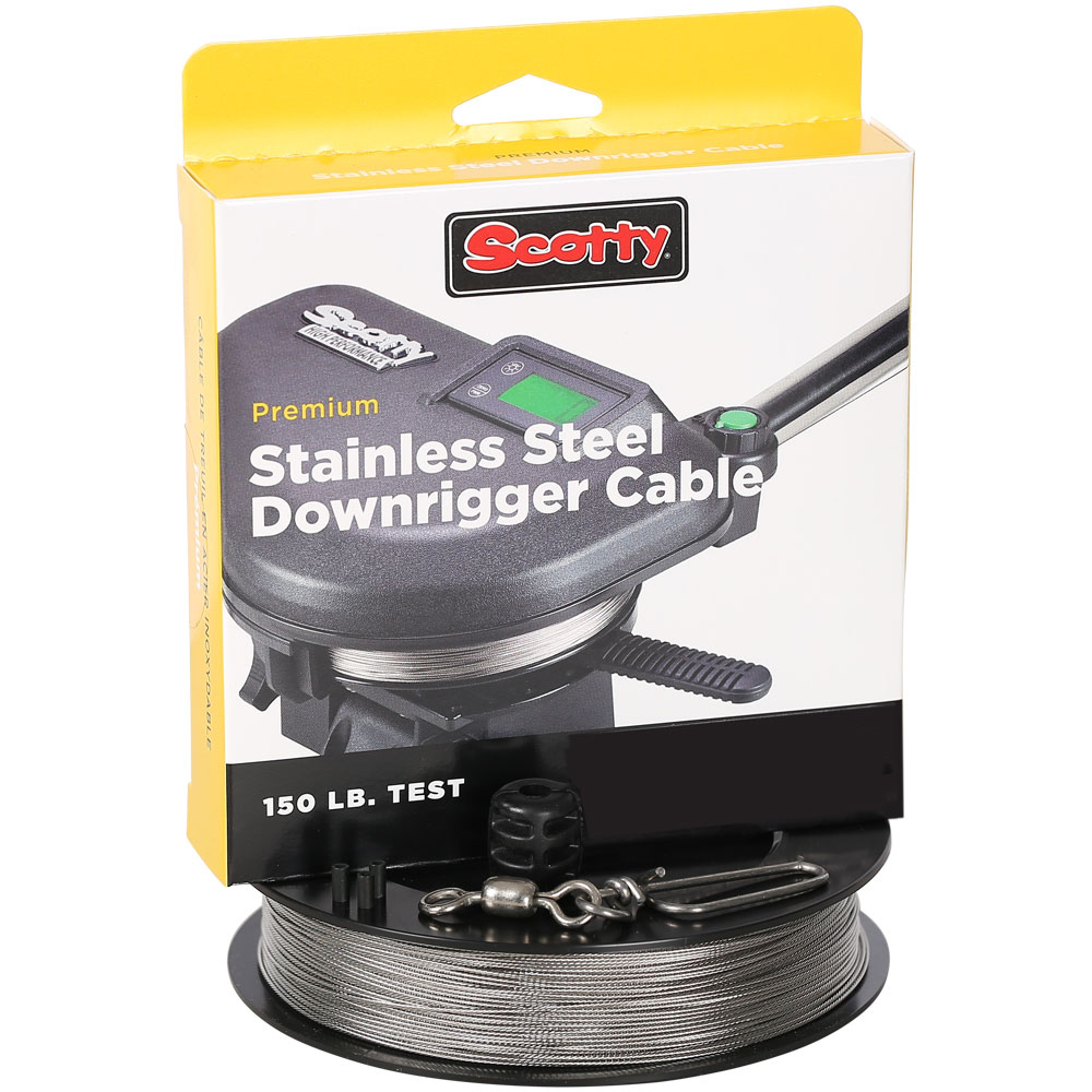 Scotty 1000K Premium Stainless Steel Replacement Downrigger Cable (200 ft spool with kit)