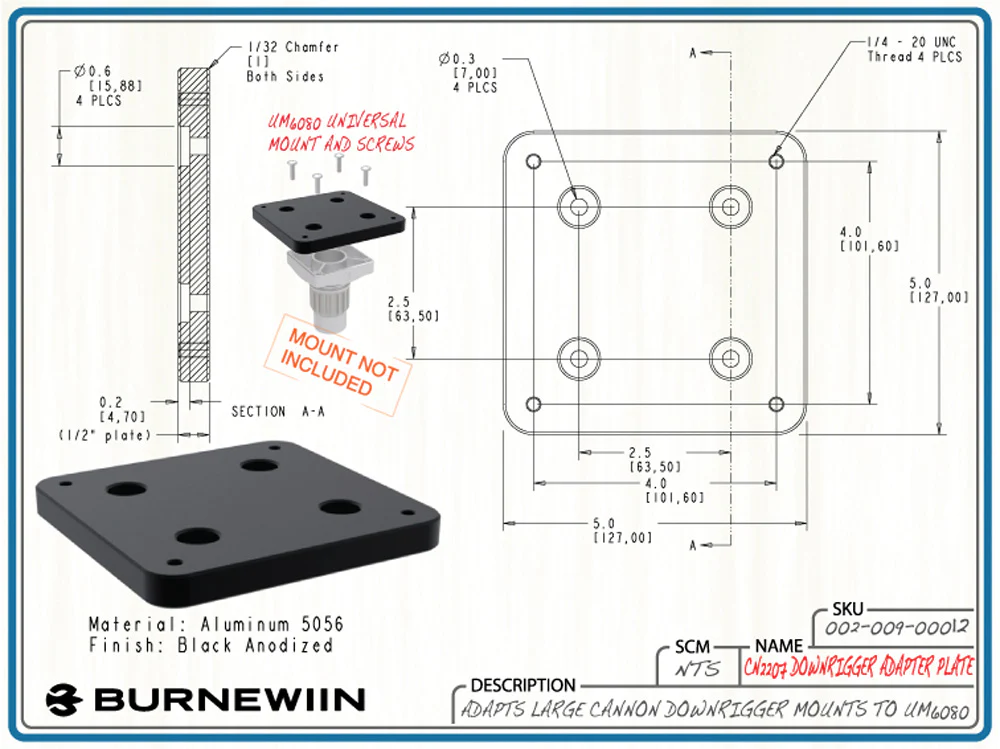 Burnewiin CN2207 Cannon Adapter Plate