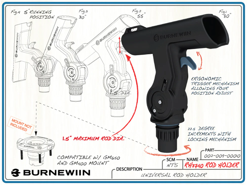 Burnewiin RH3740 Rod Holder